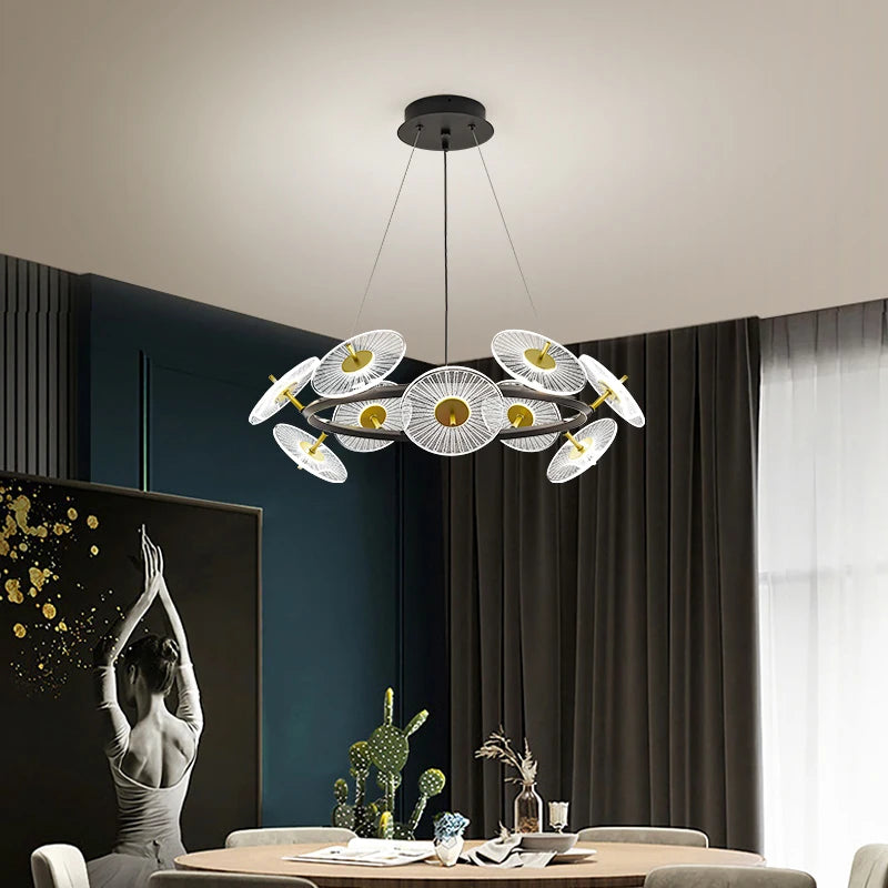lustre moderne pour éclairage intérieur design élégant - vue 3 sur 12