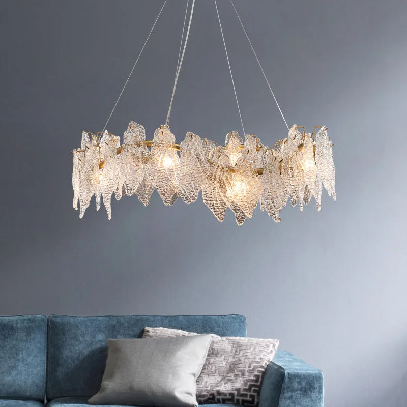 lustre moderne en cristal lumineux design élégant pour décoration d'intérieur - vue 3 sur 8