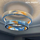 lustre led dimmable moderne en acier cercle décoratif