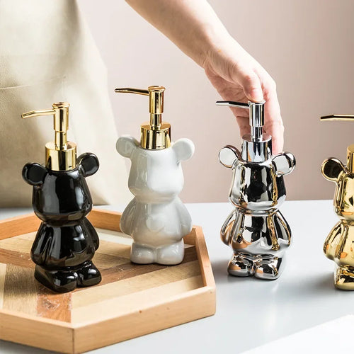 bouteille d'émulsion créative ours galvanisé distributeur 200 ml décoratif - vue 4 sur 10