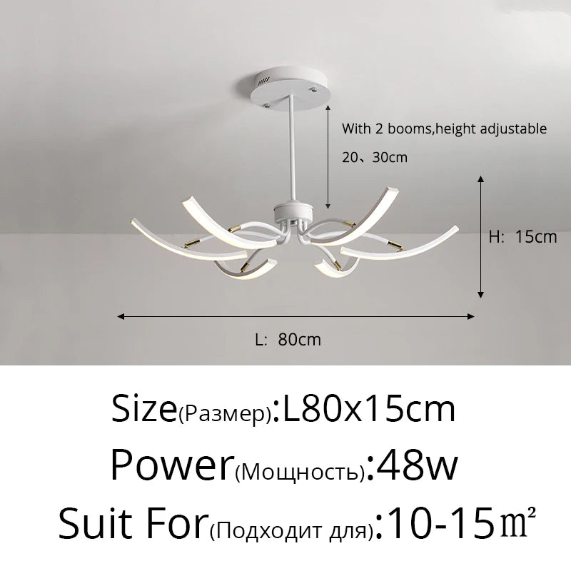 lustre led moderne éclairage intérieur lampes luminaires - vue 18 sur 18