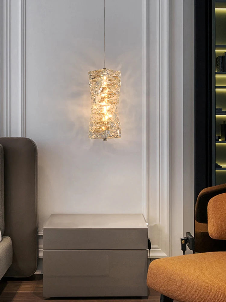 lustre moderne léger en cristal pour intérieurs élégants et contemporains - vue 3 sur 9