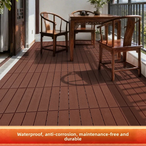 Dalles terrasse clipsables bois composite antidérapantes 11 pièces - vue 4 sur 6
