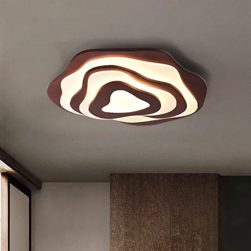 plafonnier led en bois design nordique avec télécommande - vue 4 sur 12