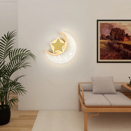Applique murale led nordique étoile lune décoration intérieure - vue 3 sur 10