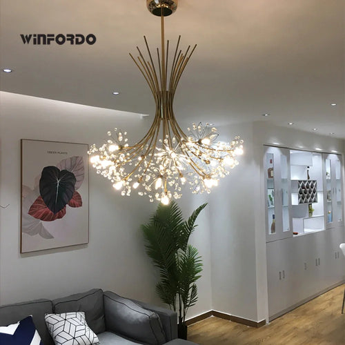 lustre moderne en cristal avec 	 led luminaria lampadario - vue 3 sur 10