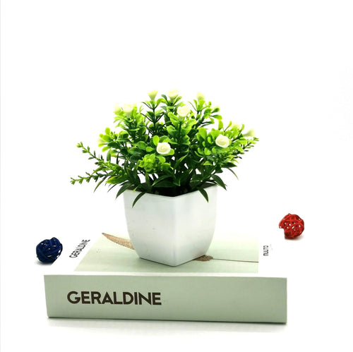 petite rose en pot bonsaï décoration plantes artificielles pour intérieur - vue 2 sur 12
