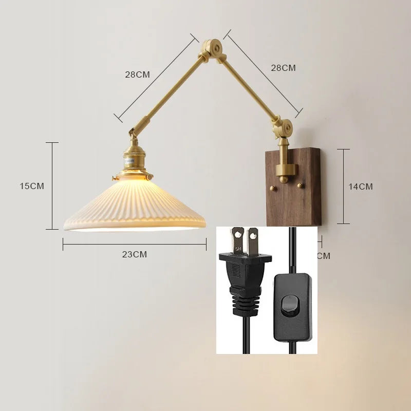 iwhd Applique murale led pivotante en cuivre avec interrupteur à chaîne - vue 23 sur 23