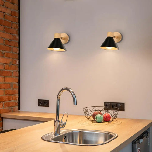 applique murale led nordique bois moderne décor maison - vue 2 sur 23