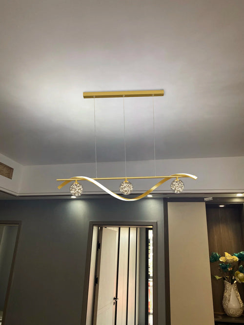 Modern Nordic Style LED  Luxury Long Strip Table Lamp Creative New Dining Room Bar Simple Modern Chandelier - vue 5 sur 8