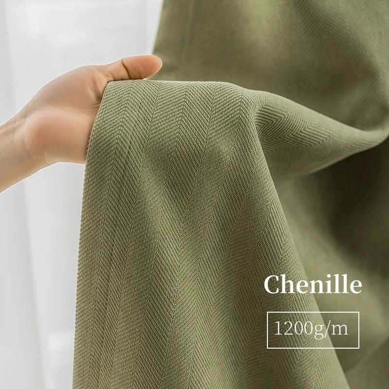 Rideau chenille occultant insonorisant luxe chambre salon moderne - vue 1 sur 9