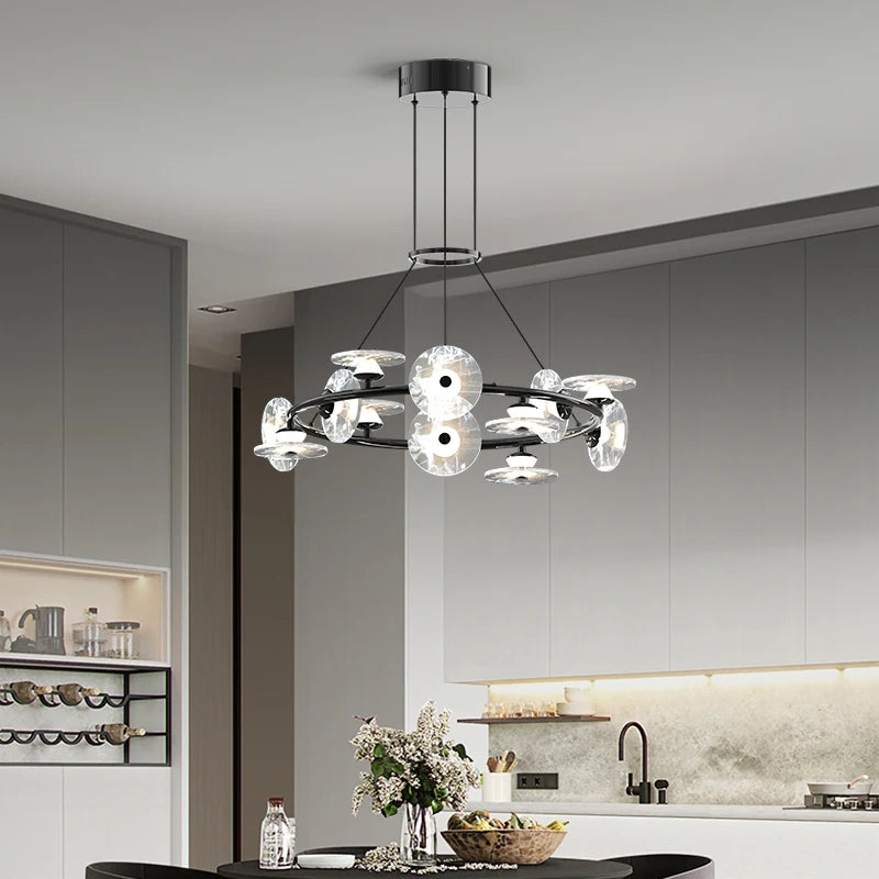 suspension moderne minimaliste en verre et éclairage led créatif - vue 3 sur 12