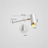 applique murale led moderne pivotante avec interrupteur flexible