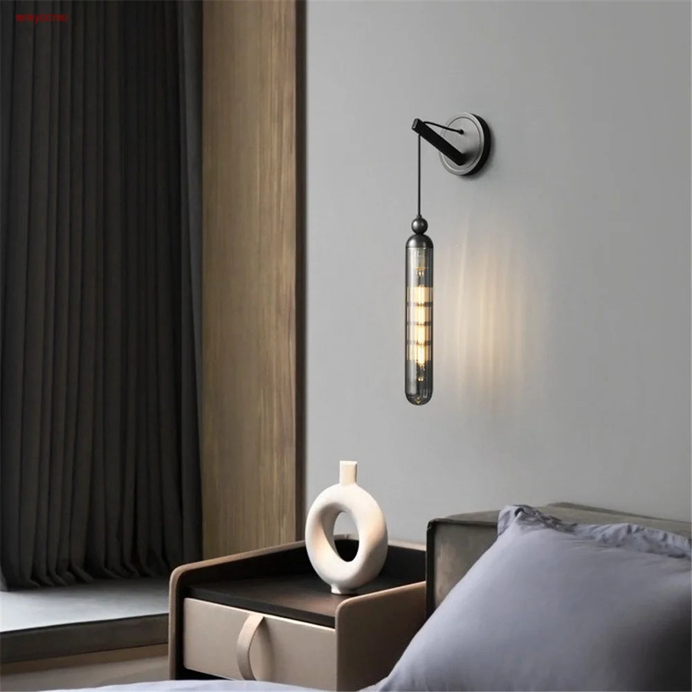applique murale led moderne en cuivre et verre décoratif - vue 1 sur 9