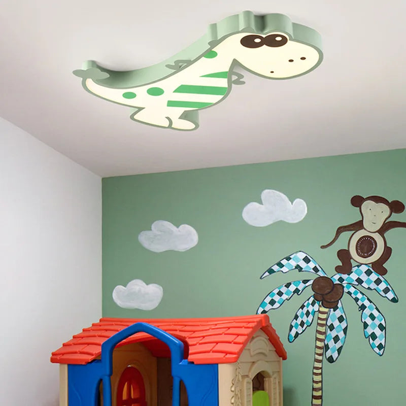 LED Ceiling Creative Cartoon Dinosaur for Children's Room Lamp, Modern Warm and Romantic Boy and Girl Bedroom Light  Lampara RC - vue 3 sur 8