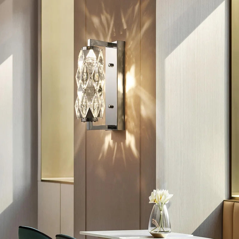 applique murale led moderne en verre de cristal avec 3 gradations variables - vue 4 sur 8