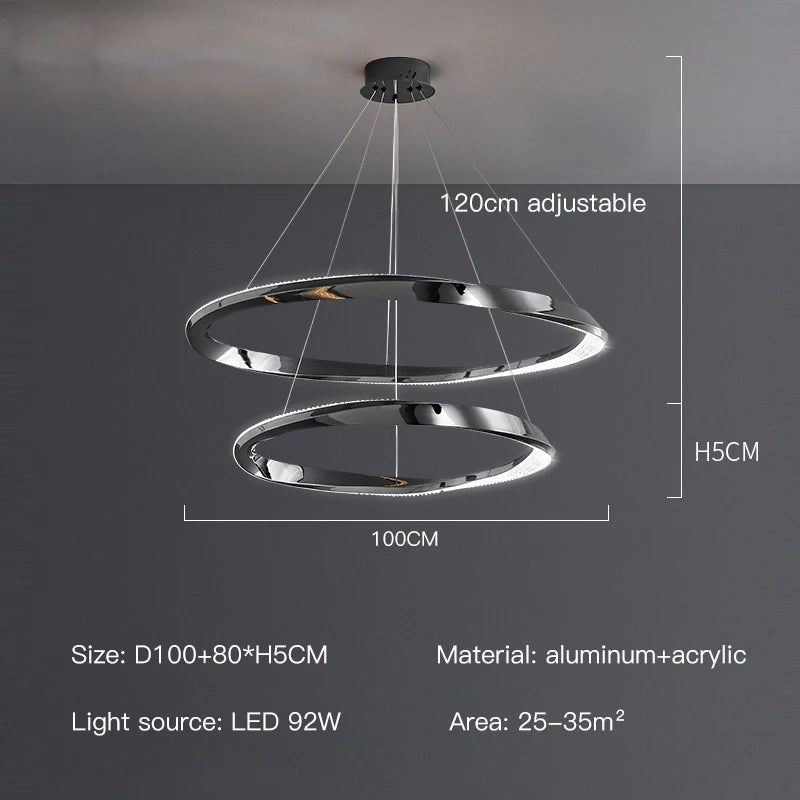 suspension led moderne avec design artistique et télécommande - vue 9 sur 16