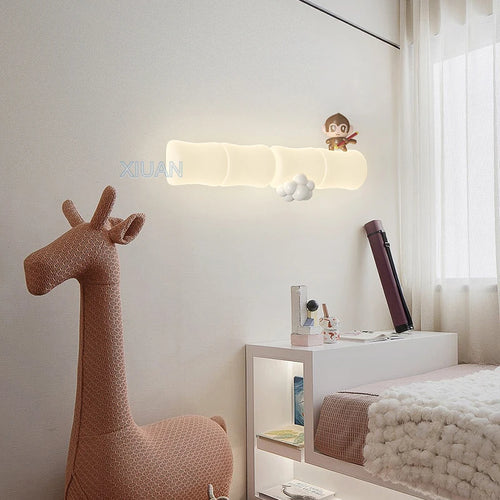 applique murale led singe panda pour enfants - vue 3 sur 23