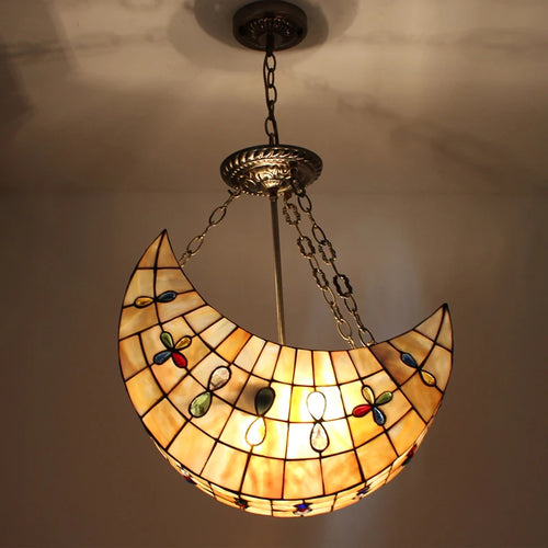 suspension créative en verre teinté forme de lune décorative intérieure - vue 2 sur 6