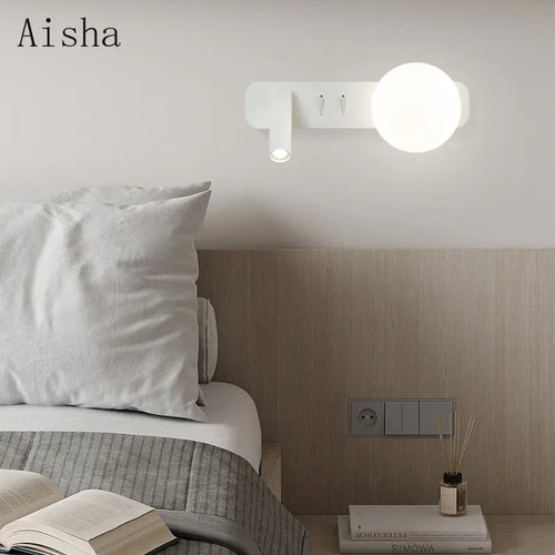 applique murale led décorative design lune nordique intérieur - vue 2 sur 8