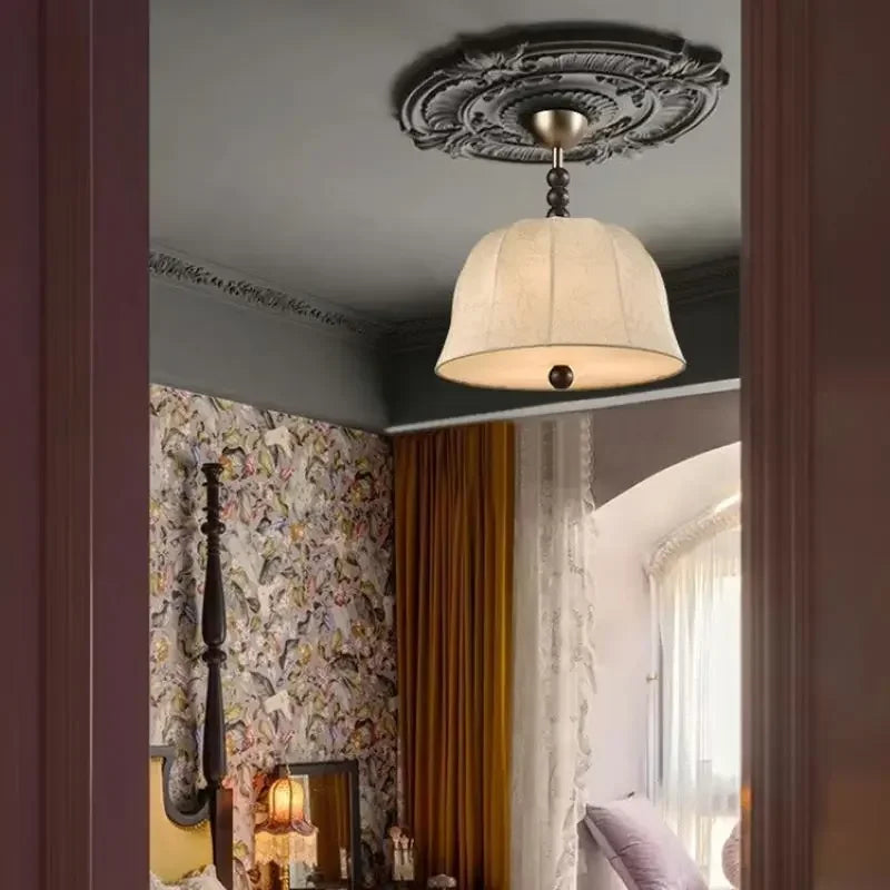 lustre rétro en tissu lumineux pour décoration intérieure - vue 3 sur 12