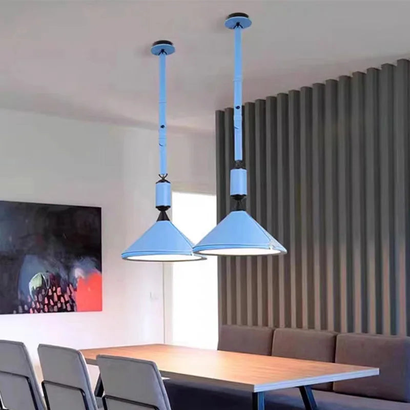 suspension LED en cuir artificiel luminaire décoratif - vue 3 sur 15