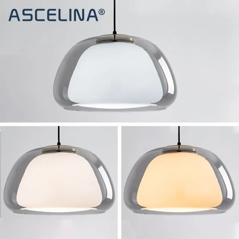 lustre verre moderne luxe décor maison luminaire - vue 2 sur 18