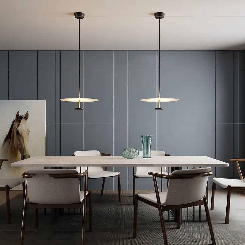 Nordique rond salle à manger lustre moderne chambre chevet soucoupe volante suspension lampe suspendue bar mode luminaire - vue 3 sur 10