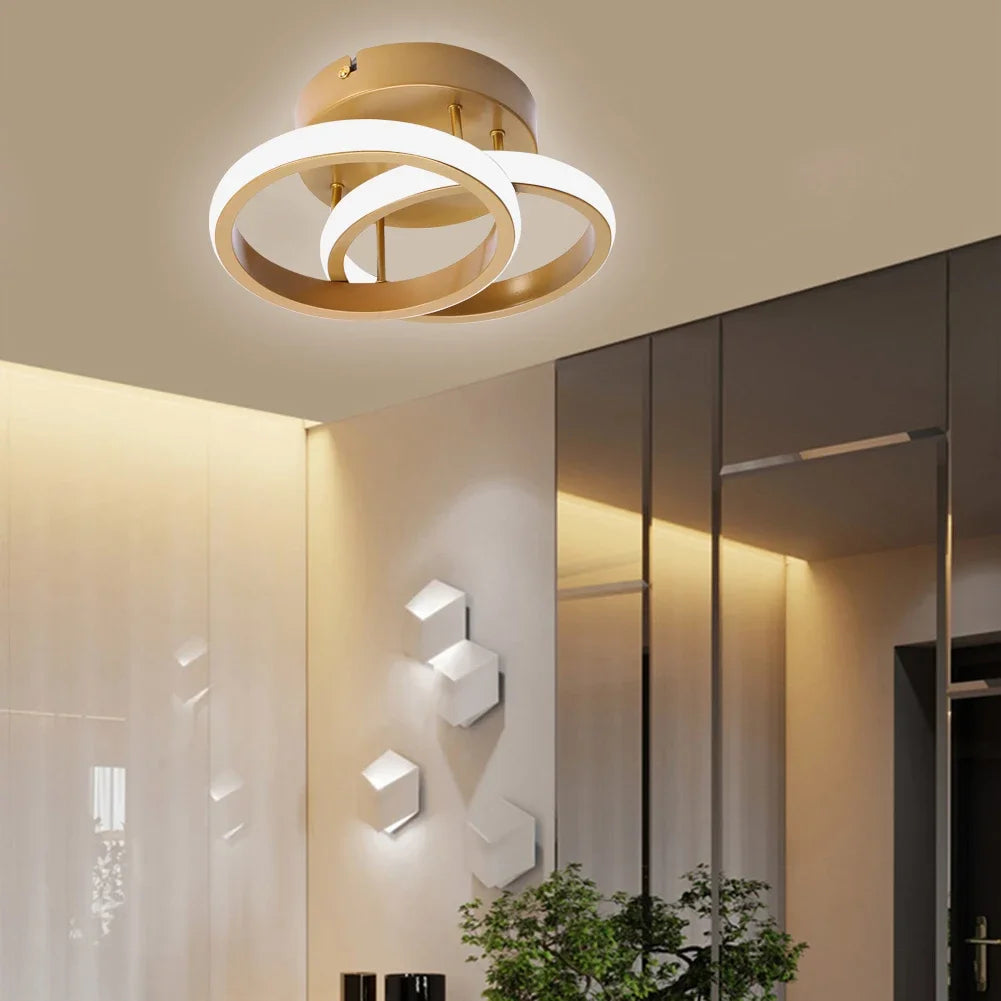 Plafonnier en métal lustre moderne haute luminosité porche lampe d'entrée lampe de plafond à économie d'énergie pour salon chambre - vue 4 sur 24