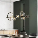 lustre moderne led avec boules de verre suspendues
