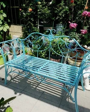 banc de jardin fer forgé table et chaises extérieur - vue 11 sur 14