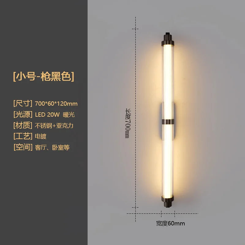 applique murale cylindrique à led moderne pour intérieur élégant - vue 9 sur 10