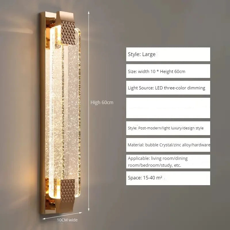 applique murale led bulle cristal moderne luxe décoration - vue 14 sur 16