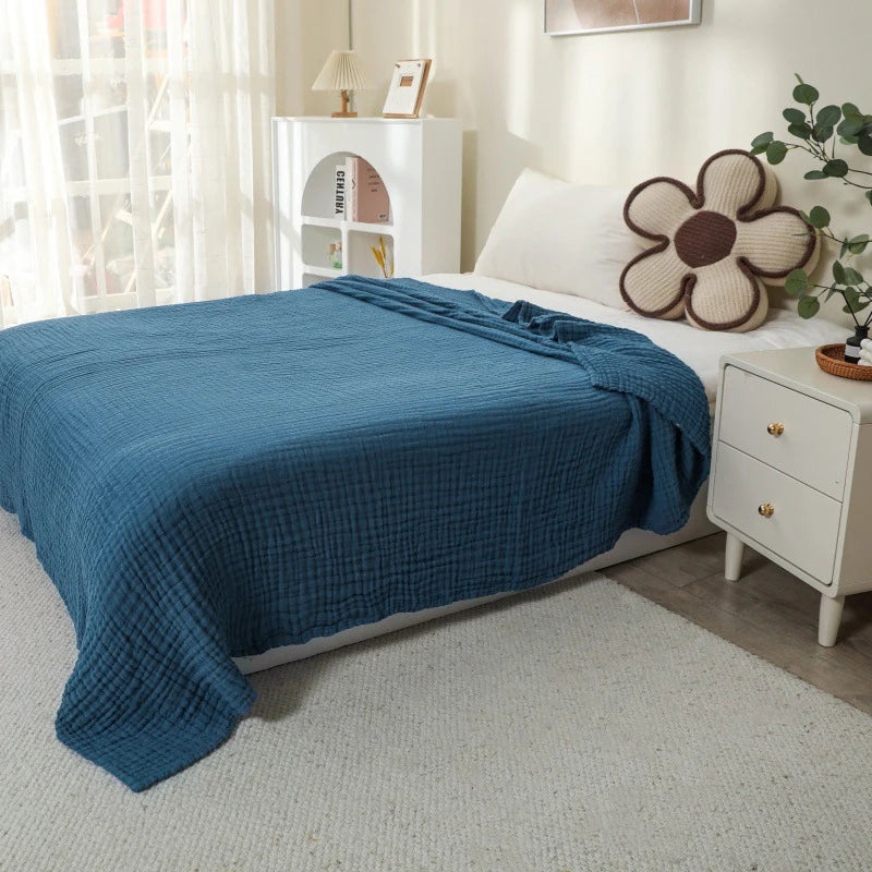 Plaid coton mousseline 6 couches leger style boheme