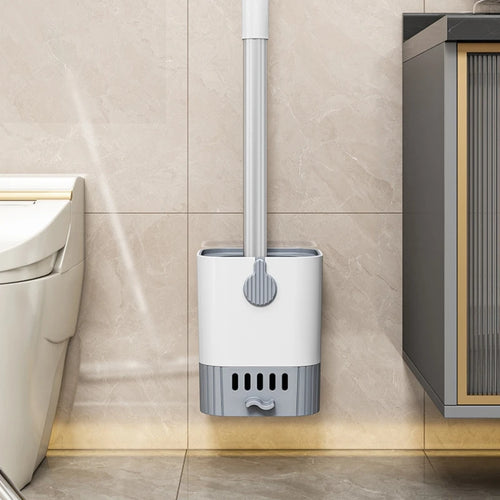 ensemble brosse de toilette avec support mural flexible - vue 2 sur 6