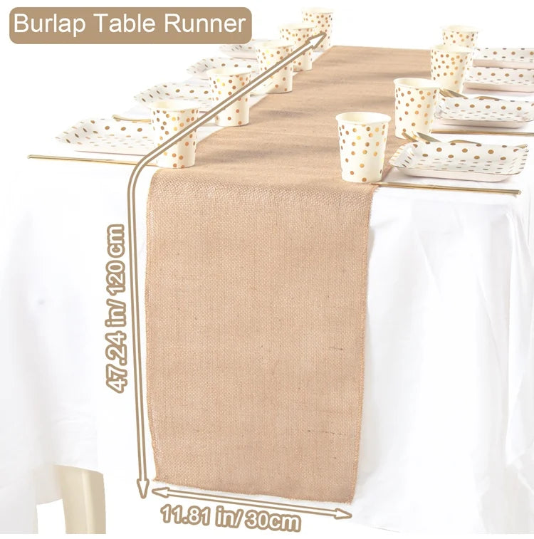 Chemin de table en lin style champetre rustique - vue 9 sur 11