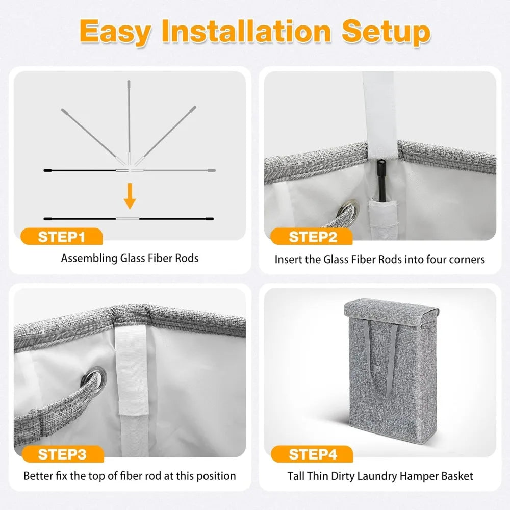 panier à linge pliable avec couvercle pour rangement pratique - vue 5 sur 9