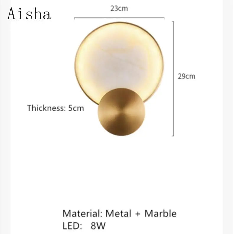 applique moderne en marbre avec éclairage led décoratif luxe - vue 7 sur 7