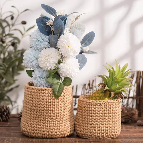 panier de rangement en corde de coton pour plantes et décorations - vue 5 sur 9
