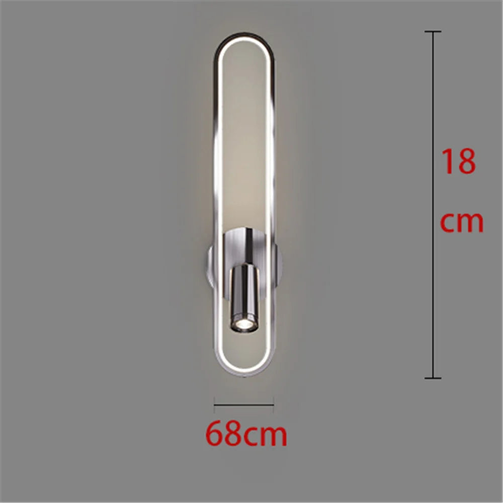 applique murale à led moderne en chrome pour intérieur design - vue 14 sur 16