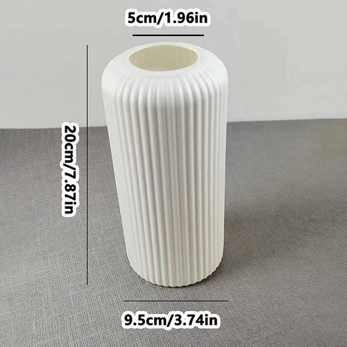 vase en plastique rayé pour arrangement floral décoratif - vue 9 sur 8