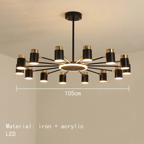 lustre led rotatif en métal avec 3 gradations suspendues - vue 9 sur 11