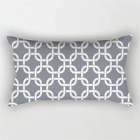 housse de coussin décorative géométrique gris patchwork moderne