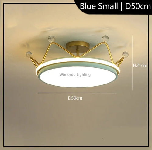 suspension pour enfants couronne leds moderne winfordo - vue 10 sur 12