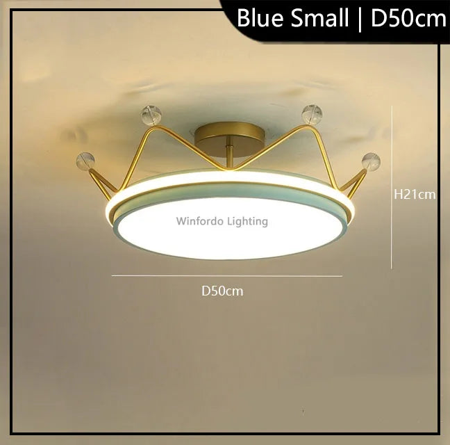 suspension pour enfants couronne leds moderne winfordo - vue 9 sur 12