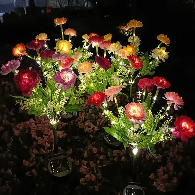 éclairage solaire en forme de rose pour jardin extérieur - vue 4 sur 11