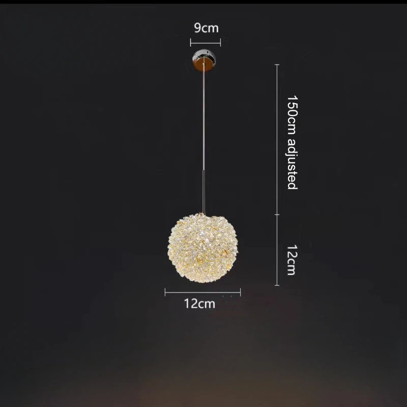 suspension en cristal k9 forme de fleur design moderne et luxueux - vue 10 sur 10
