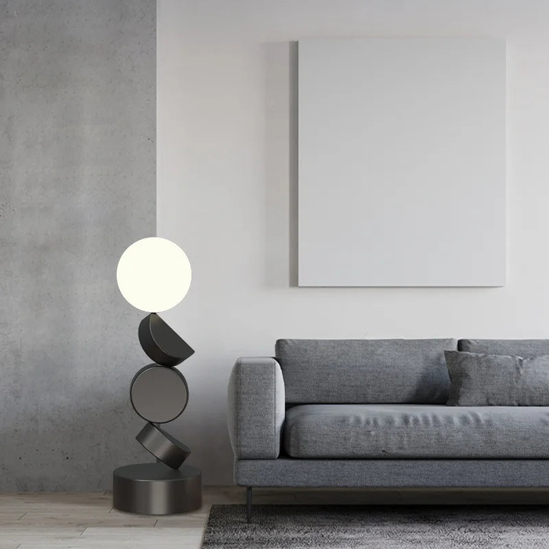 Lampadaire rond Unique en acrylique - vue 4 sur 6
