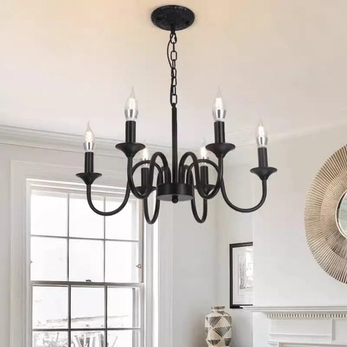 lustre rustique classique en fer pour décoration intérieure - vue 3 sur 10