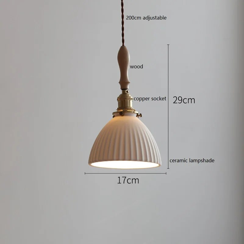 Suspension design led papillon céramique et bois - vue 15 sur 30